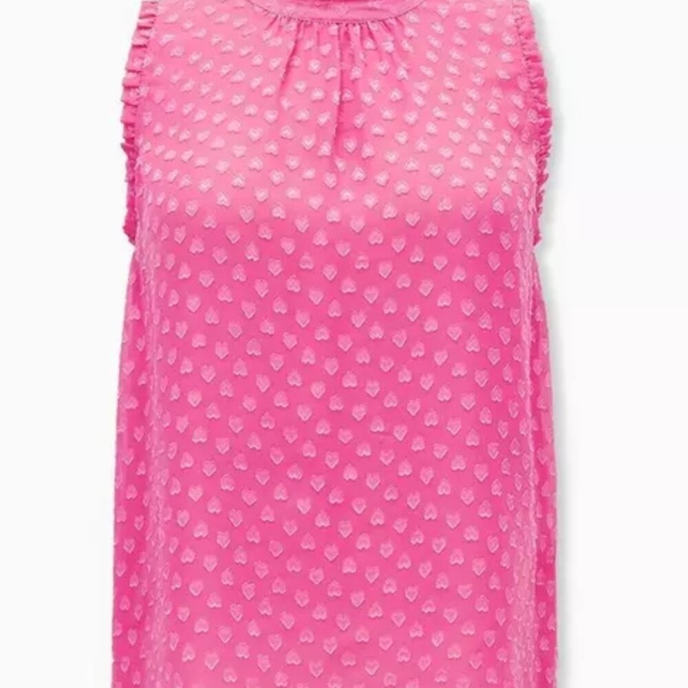 Torrid Heart Clip Dot Mock Neck Tank